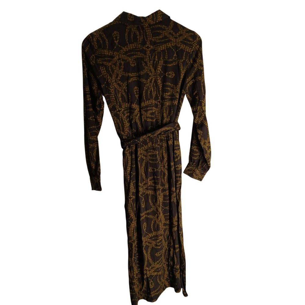 NWT Richard Allen x H&M Shirt Dress Black Yellow Geometric  Pockets Sz 4 Mod - Picture 3 of 13